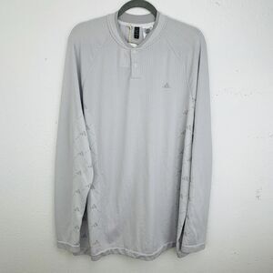 Adidas Ultimate365 Tour Primeknit Golf LS Gray Henley HY1792 Size 2XL New
